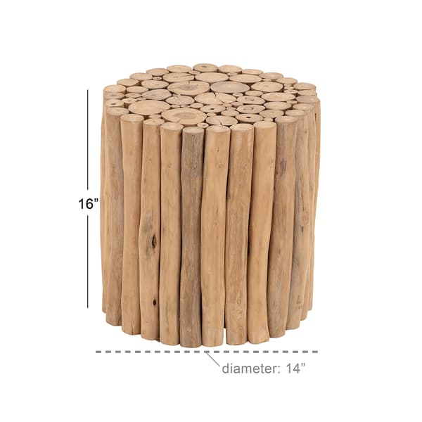 9th & Pike&#174; Brown Teak Side Table
