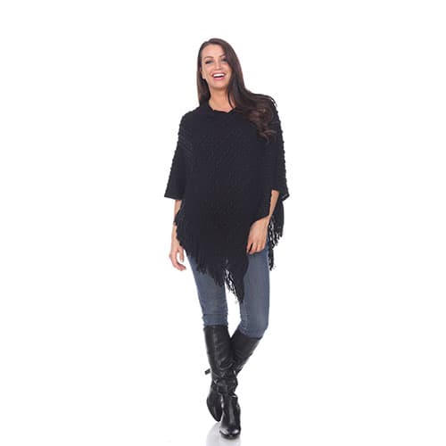 Womens White Mark Melisandre Fringe Poncho - image 