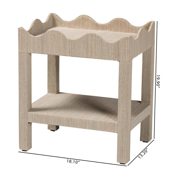 bali & pari Sebastian Grasscloth Scalloped End Table