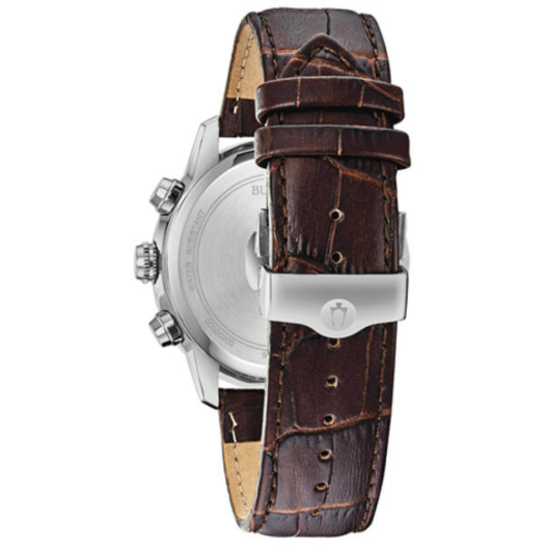 Mens Bulova Sutton Brown Leather Strap Watch - 96B311