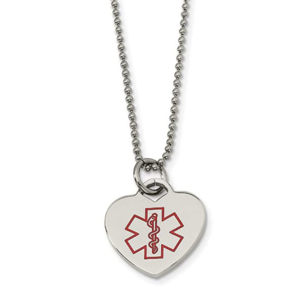 Mens Gentlemen's Classics&#40;tm&#41; Heart Shaped Medical Pendant Necklace - image 
