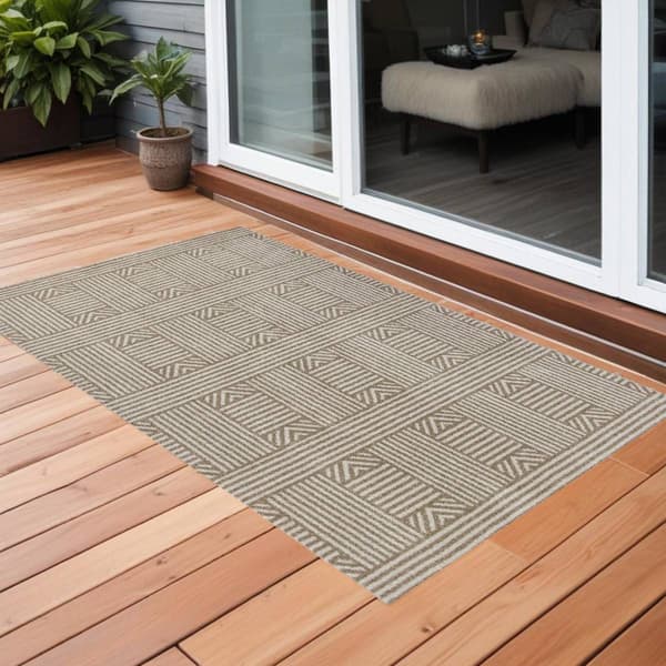 9th & Pike® Geometric Lines UV Treated Rectangular Rug
