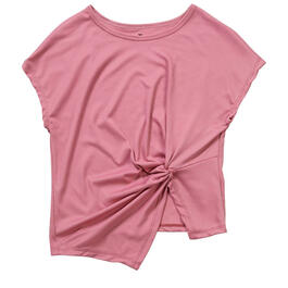 Girls &#40;7-16&#41; One Step Up Solid Rib Top w/ Twisted Front