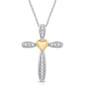 Nova Star(R) Two-Tone Gold 1/10ctw. Lab Grown Diamond Cross Pendant - image 1