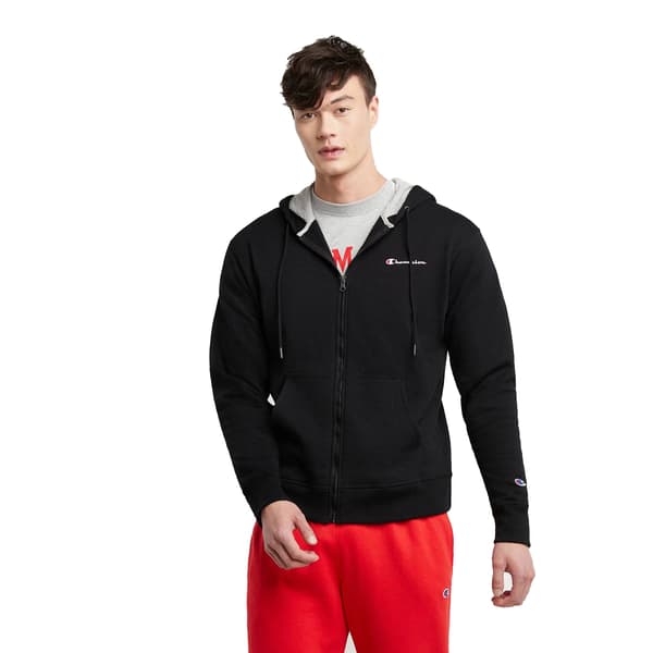 Mens Champion Graphic Full Zip Small Left Script Hoodie - image 