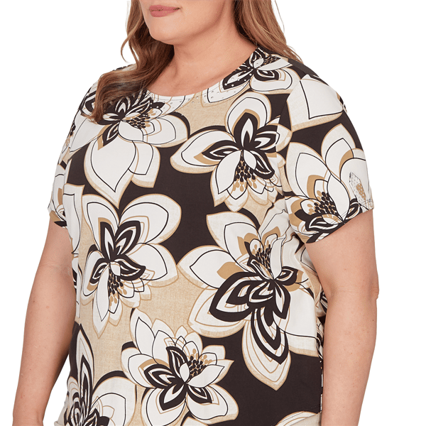 Plus Size Alfred Dunner Detail Driven Floral Stained Glass Blouse