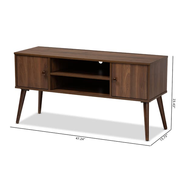 Baxton Studio Alard 2 Door Walnut TV Stand