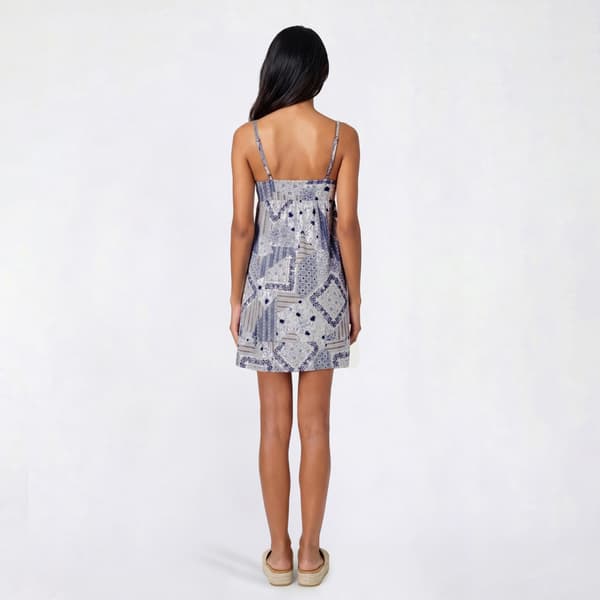Juniors Derek Heart Bead Strap Babydoll Skater Dress - Blue