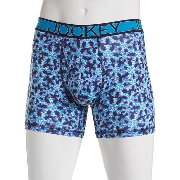 Mens Jockey Snowflake Blue Boxer Briefs - image 