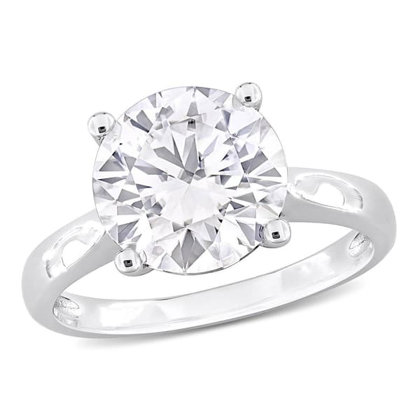 Sterling Silver 3 1/2ctw. White Moissanite Solitaire Ring - image 