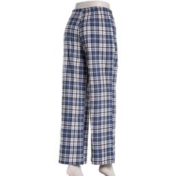 Juniors No Comment Plaid Flannel Wide Leg Pants - Indigo
