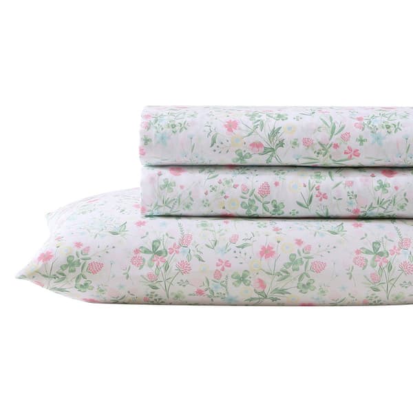 Laura Ashley Posey Dance Microfiber Floral Sheet Set