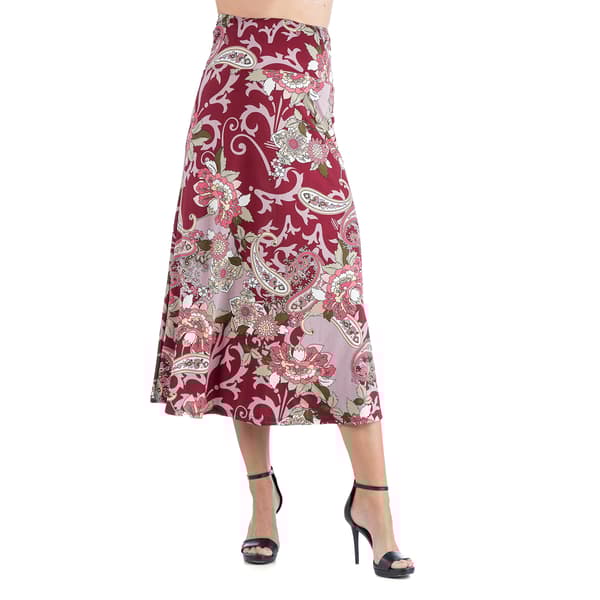 Plus Size 24/7 Comfort Apparel Paisley Maternity A-Line Skirt - image 