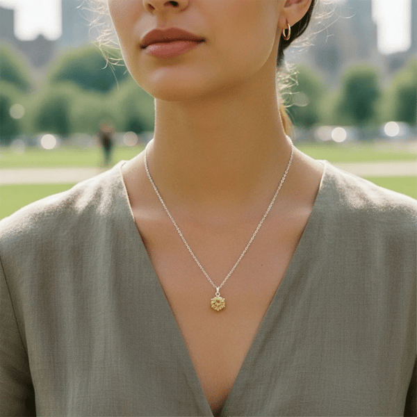 Saffron 1ctw. Yellow Moissanite Diamond Pendant Necklace
