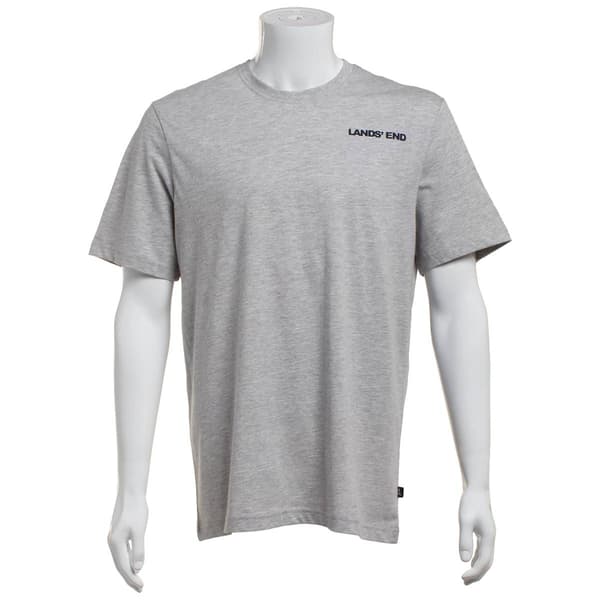 Mens LANDS END(R) Short Sleeve Graphic Tee - Light Heather Grey - image 