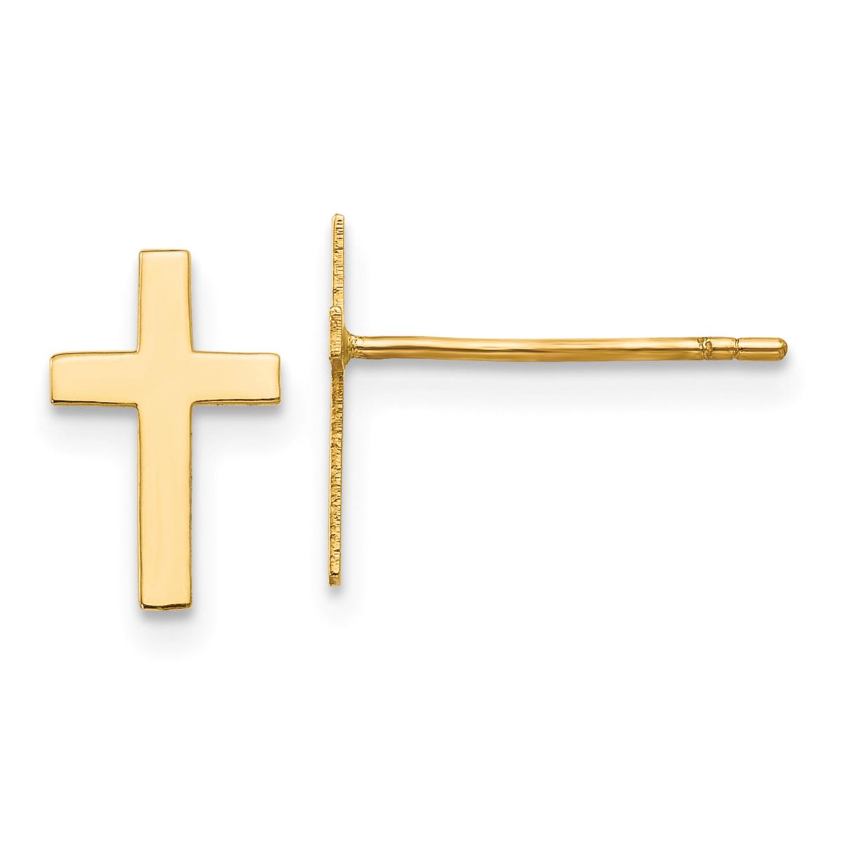Gold Classics™ 14kt. Gold Polished Cross Stud Earrings