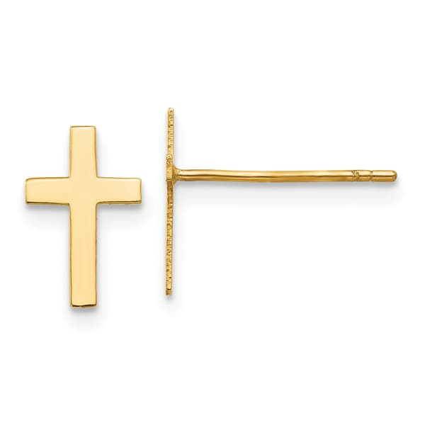Gold Classics(tm) 14kt. Gold Polished Cross Stud Earrings - image 