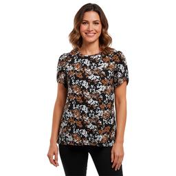 Womens AK Anne Klein Long Sleeve Floral Blouse