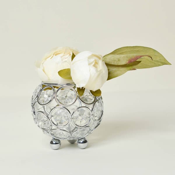 Elegant Designs&#8482; Elipse Crystal 3in. Circular Decorative Vase