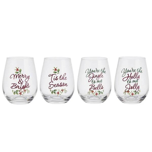 Pfaltzgraff(R) Winterberry Stemless Wine Glasses with Sentiments - image 