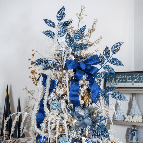 Northlight Magnolia Blue Flower Clip-On Christmas Ornament