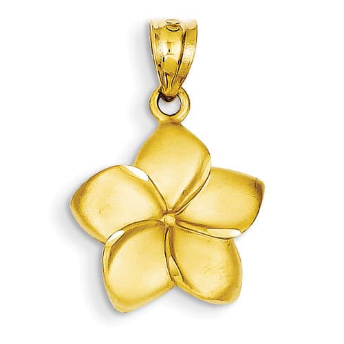 Gold Classics™ 14kt. Gold Plumeria Floral Pendant