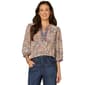 Womens Democracy 3/4 Blouson Sleeve Paisley Blouse - image 1