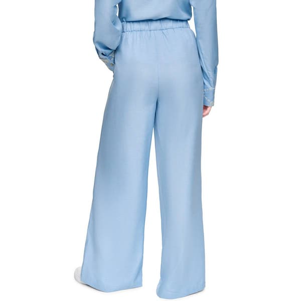 Womens Halston Pull On Solid Twill Wide Leg Pants