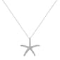 Sterling Silver Cubic Zirconia Starfish Pendant Necklace - image 1