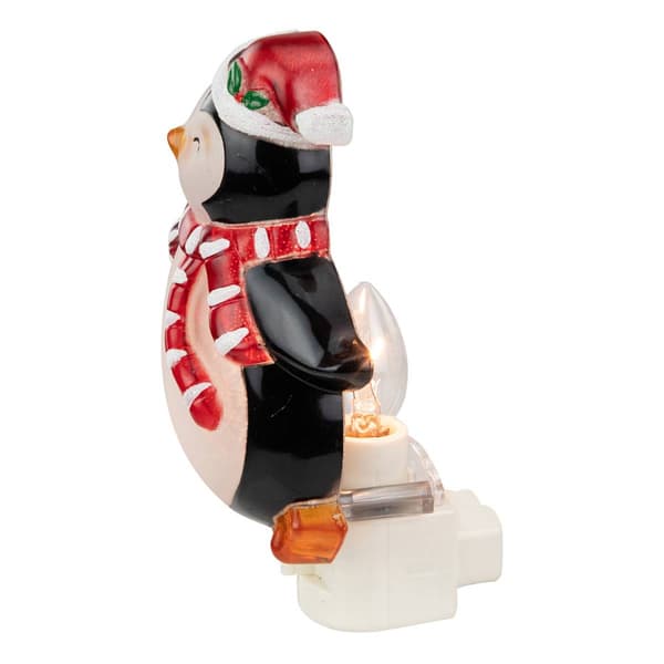 Northlight Seasonal Happy Santa Hat Penguin Christmas Nightlight