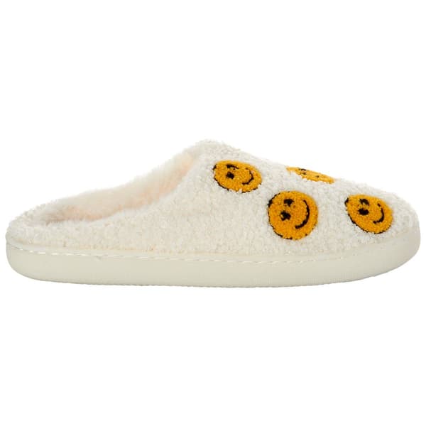 Womens Capelli New York Faux Berber Smiley Scuff Slippers