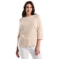 Plus Size Rafaella 3/4 Slv Button Detail Stripe Top - image 1