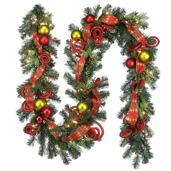National Tree 9ft. Clear Light Ornament Garland - image 