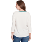 Petite Ruby Rd. Fall Flair Split Neck Geometric Embroidery Blouse - image 2