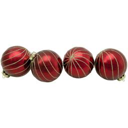 Northlight Seasonal 4ct. Glitter Striped Christmas Ball Ornaments