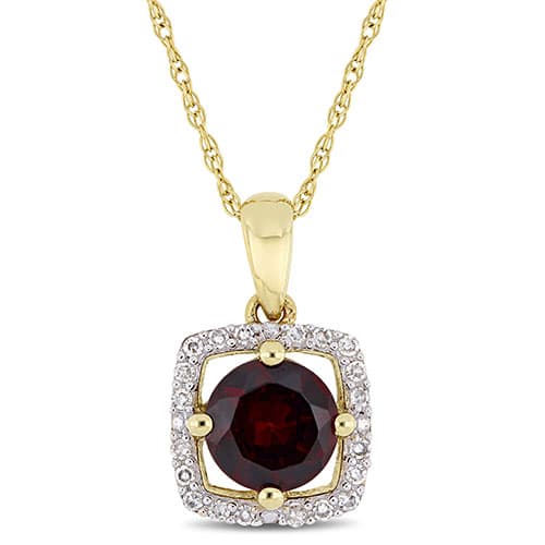Gemstone Classics™ 10kt. Gold & Garnet Pendant Necklace