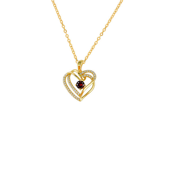 Gianni Argento 14kt Gold Over Sterling Heart Birthstone Pendant - image 