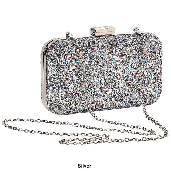 D''Margeaux Glitter Kisslock Clutch with Chain