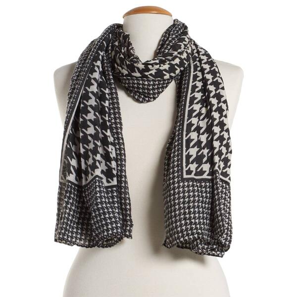Womens Renshun Houndstooth Oblong Silk Scarf - image 