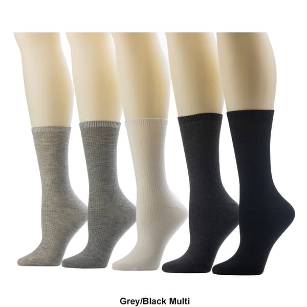 Womens Cuddl Duds® 5pk. Ribbed Heather Crew Socks
