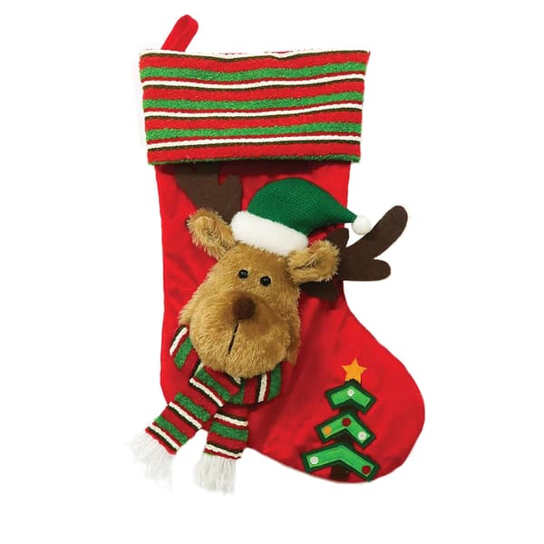 Santa's Workshop 20in. Reindeer Guy Stocking - image 