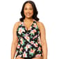 Plus Size Leilani Bamboo Beach Floral H-Back Tankini Swim Top - image 3