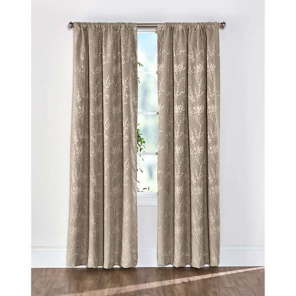 Zen Twig Rod Pocket Jacquard Panel Curtain - image 