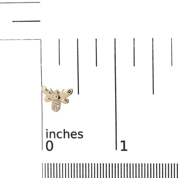 Haus of Brilliance 10kt. Gold Diamond Bumble Bee Stud Earrings