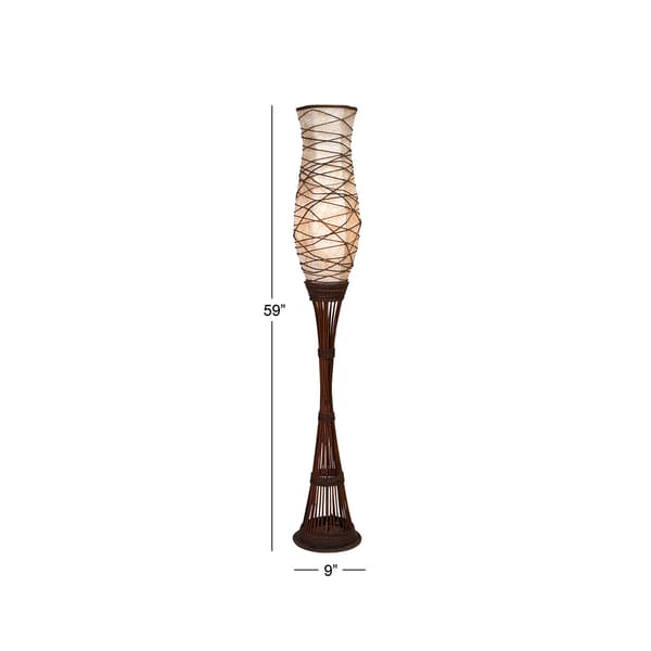 9th & Pike® Brown Bamboo Traditional Floor Lamp