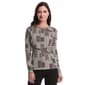 Womens Rafaella(R) Crew Neck Long Sleeve Geometric Blouse - image 1