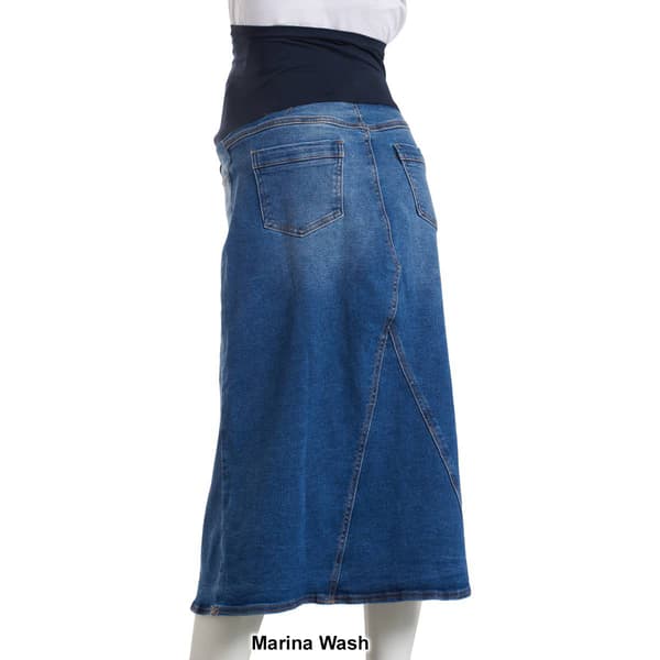 Womens Savi Parker Over The Belly Denim Maternity Skirt