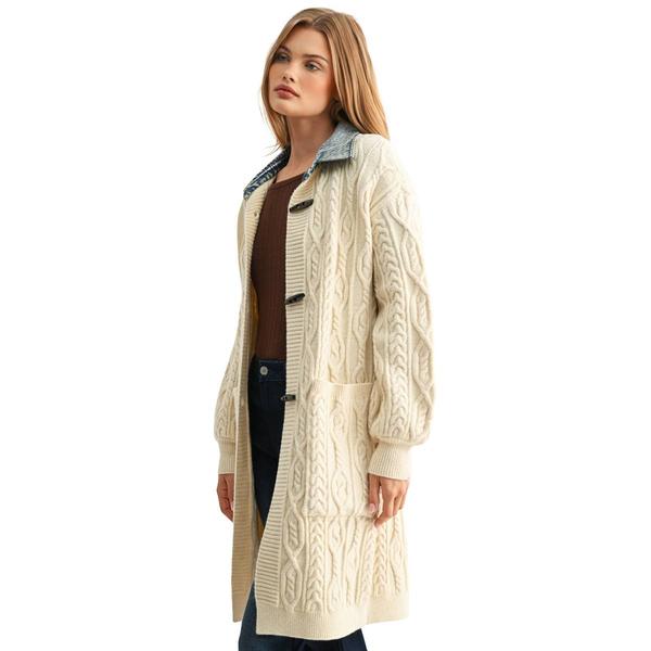 Womens CITY BLUES Long Sleeve Denim Collar Cardigan