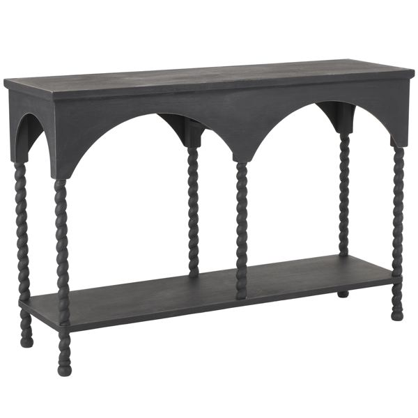 9th & Pike® Traditional Black Wood Console Table - image 