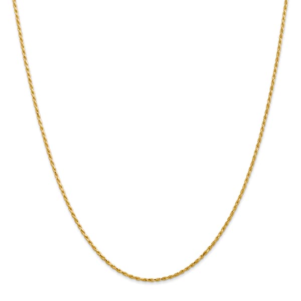 Unisex Gold Classics(tm) 1.3mm. 14k Solid Diamond Cut Rope Necklace - image 